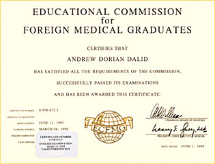 Estados Unidos Foreign Medical Graduate Certificacin